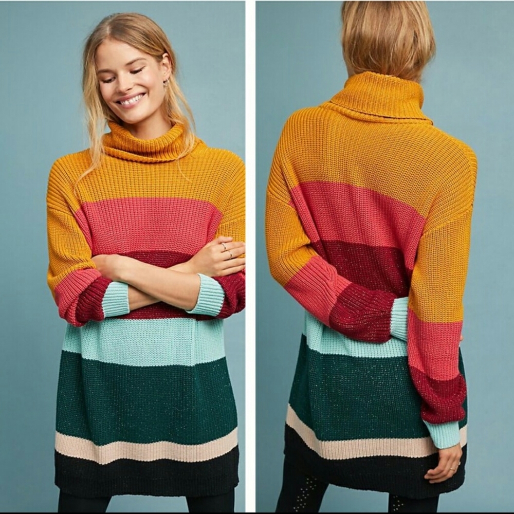 Farm anthropologie sweater dress turtleneck XS